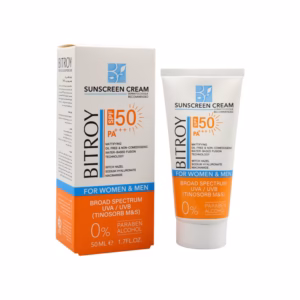 کرم ضد آفتاب بی رنگ پوست چرب SPF 50 بیتروی