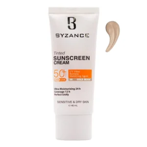 کرم ضد آفتاب رنگی SPF50 بژ طلایی 30 پوست خشک بیزانس