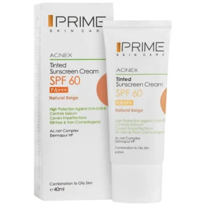 کرم ضد آفتاب رنگی بژ طبیعی فاقد چربی SPF60 پرایم