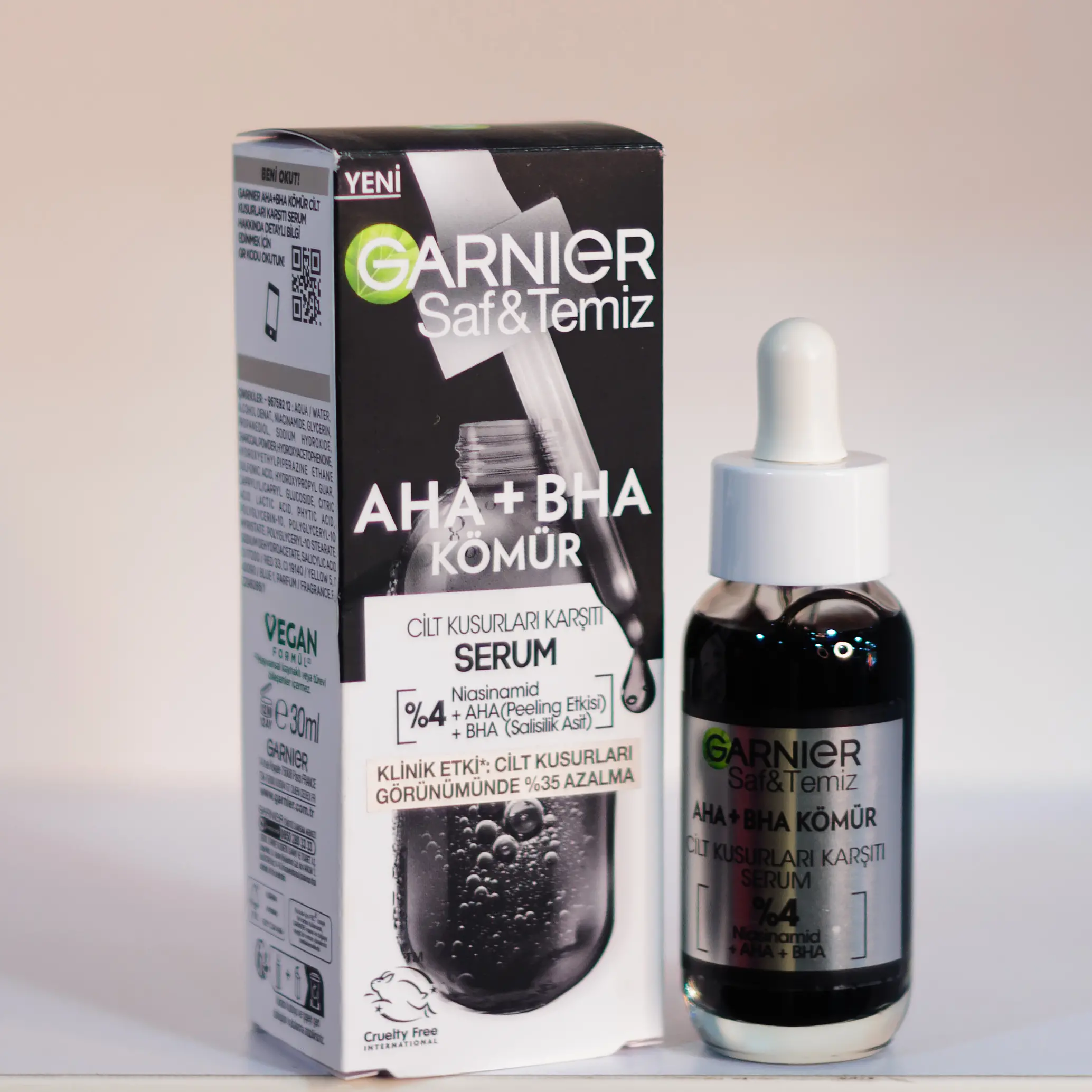 سرم لایه بردار زغال AHA + BHA گارنیر