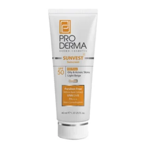 کرم ضد آفتاب بژ روشن پوست چرب SPF50 پرودرما